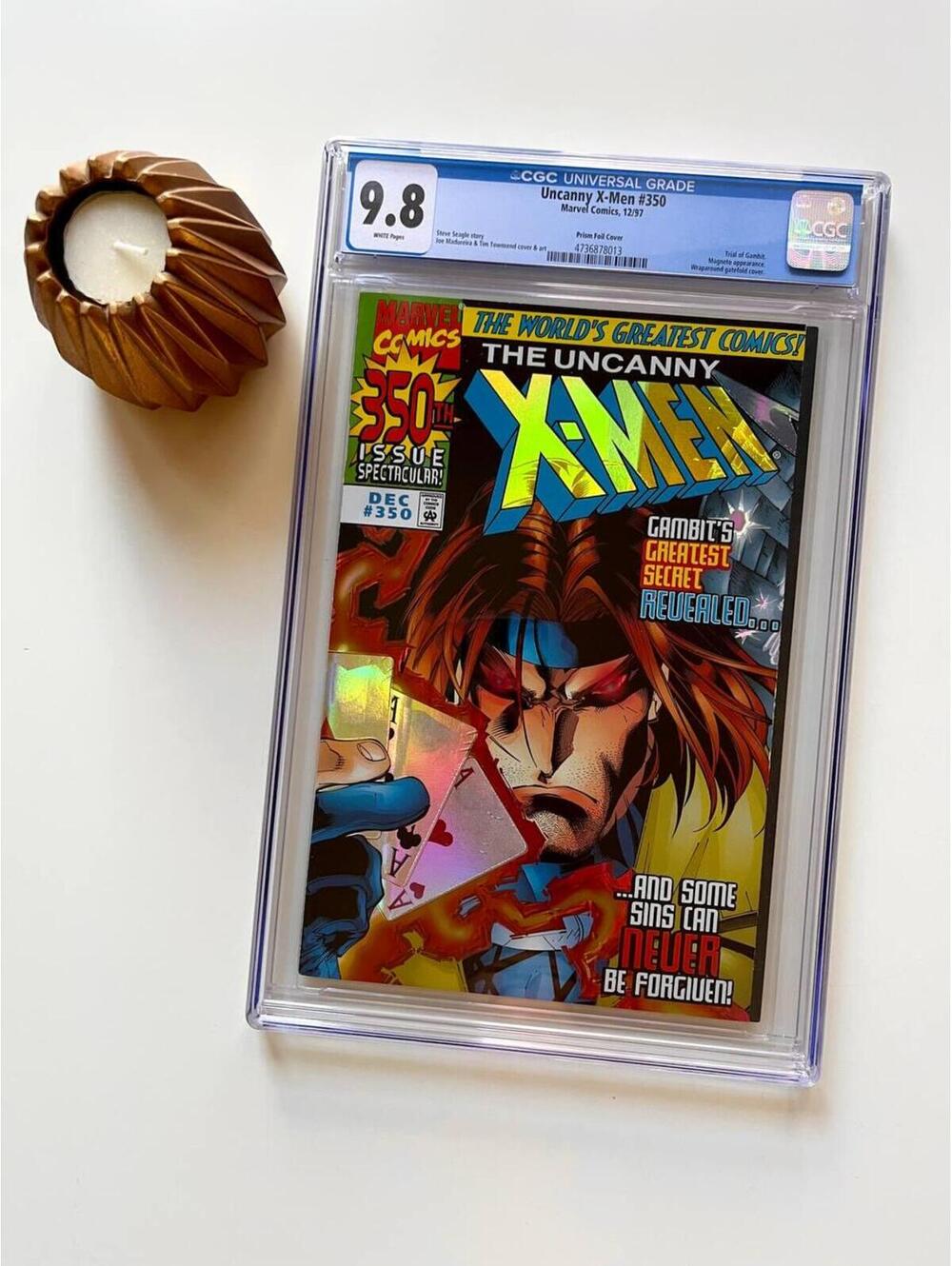 Uncanny X-Men #350 CGC 9.8 WP (1997) Prism Foil Gambit Cover - Graded Comic Book